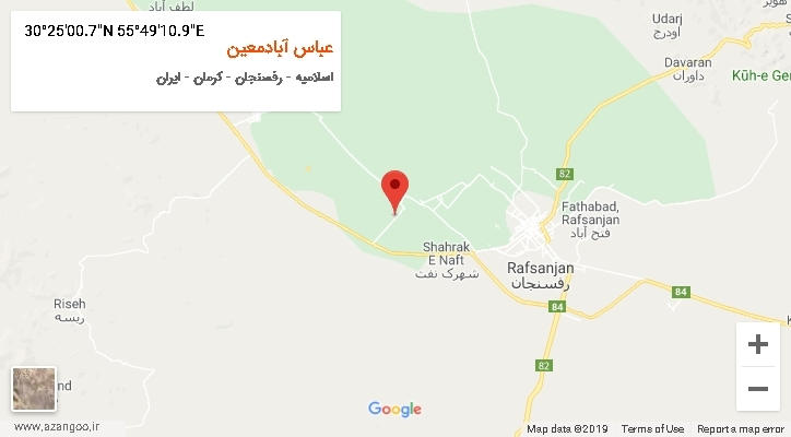 روستای عباس آبادمعین بر روی نقشه