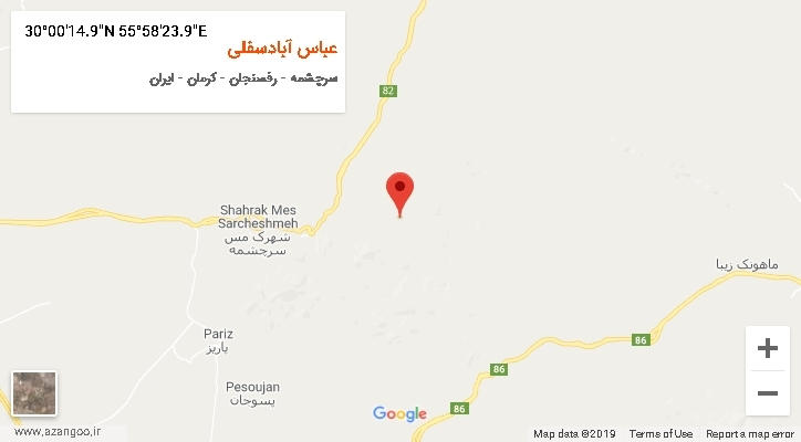 روستای عباس آبادسفلی بر روی نقشه