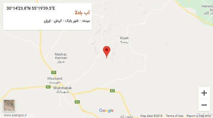 روستای آب باد2 بر روی نقشه