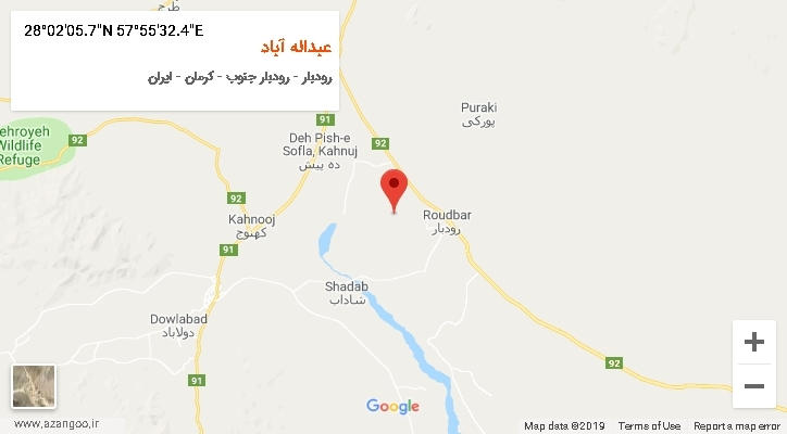 روستای عبداله آباد بر روی نقشه
