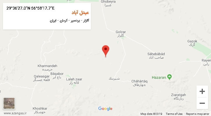 روستای عبدل آباد بر روی نقشه