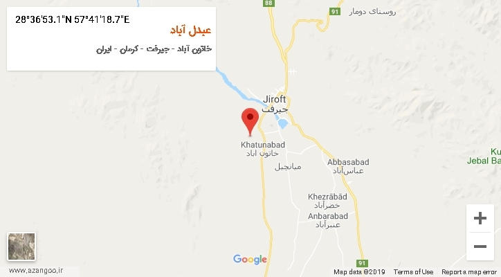 روستای عبدل آباد بر روی نقشه