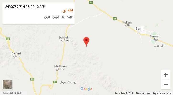 روستای ابله ای بر روی نقشه