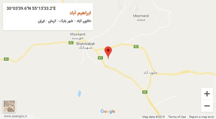 روستای ابراهیم آباد بر روی نقشه