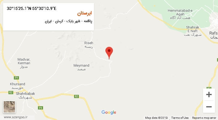 روستای ابرستان بر روی نقشه