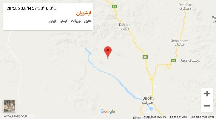 روستای ابشوران بر روی نقشه