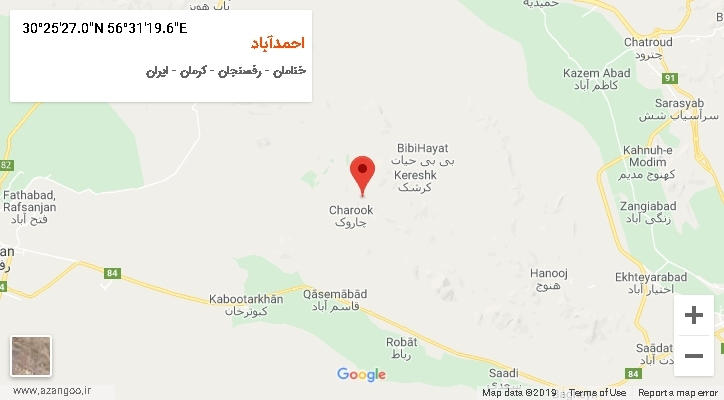 روستای احمدآباد بر روی نقشه