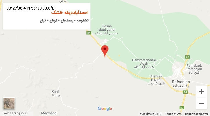 روستای احمدآباددیفه خشک بر روی نقشه