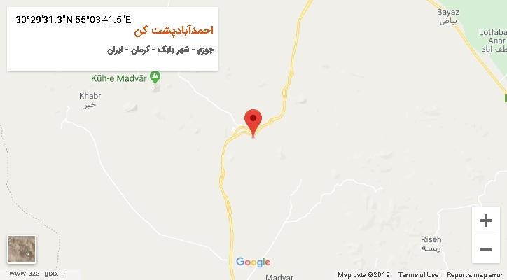 روستای احمدآبادپشت کن بر روی نقشه