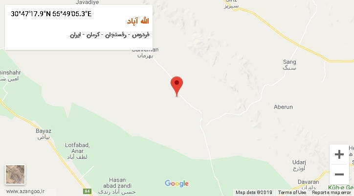 روستای الله آباد بر روی نقشه