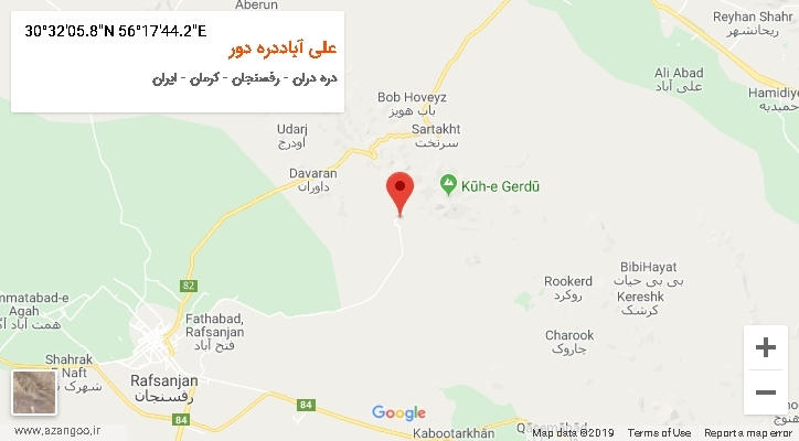 روستای علی آباددره دور بر روی نقشه