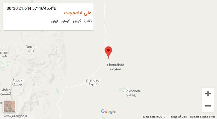 روستای علی آبادحجت بر روی نقشه