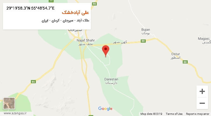 روستای علی آبادخشک بر روی نقشه