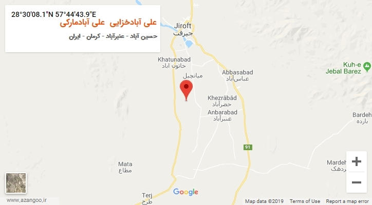 روستای علی آبادخزایی  علی آبادمارکی بر روی نقشه