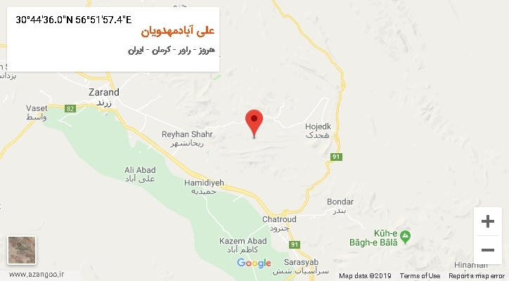 روستای علی آبادمهدویان بر روی نقشه