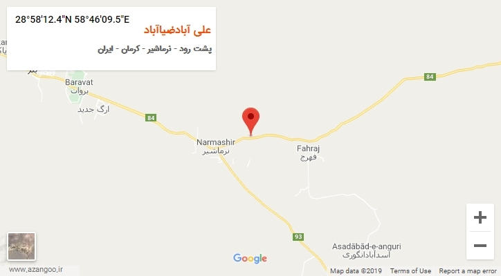 روستای علی آبادضیاآباد بر روی نقشه