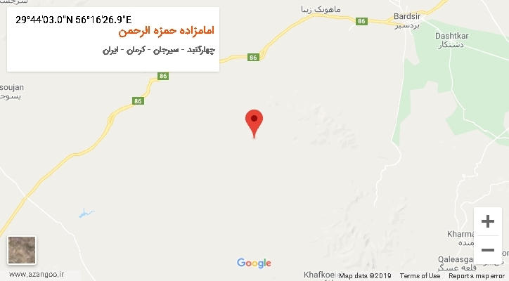 روستای امامزاده حمزه الرحمن بر روی نقشه