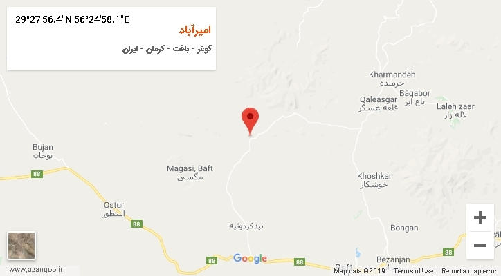روستای امیرآباد بر روی نقشه