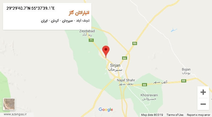 روستای انباراتان گاز بر روی نقشه