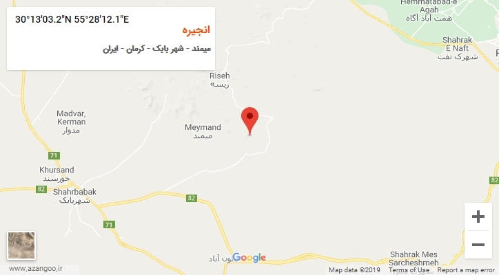 روستای انجیره بر روی نقشه