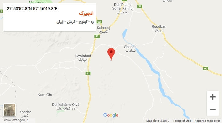 روستای انجیرک بر روی نقشه