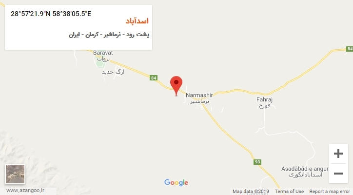 روستای اسدآباد بر روی نقشه