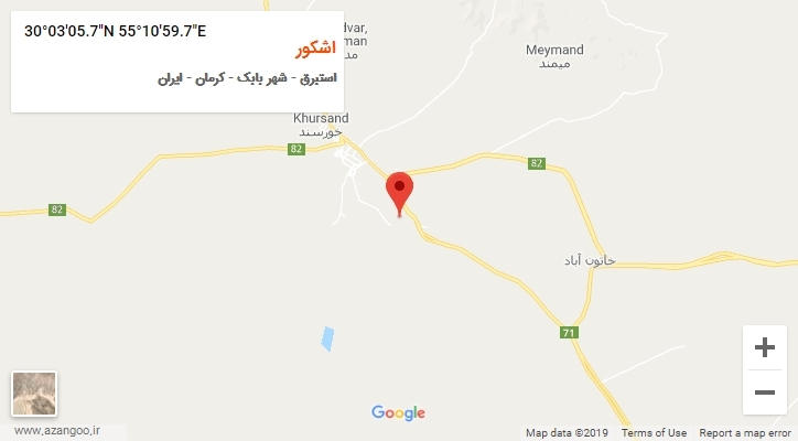 روستای اشکور بر روی نقشه