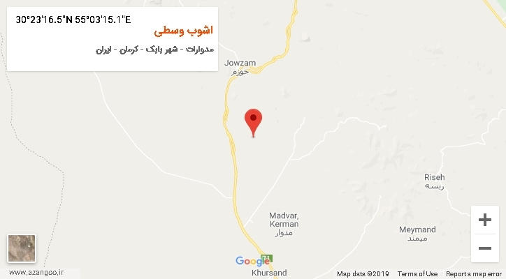 روستای اشوب وسطی بر روی نقشه