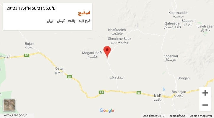 روستای اسفیج بر روی نقشه