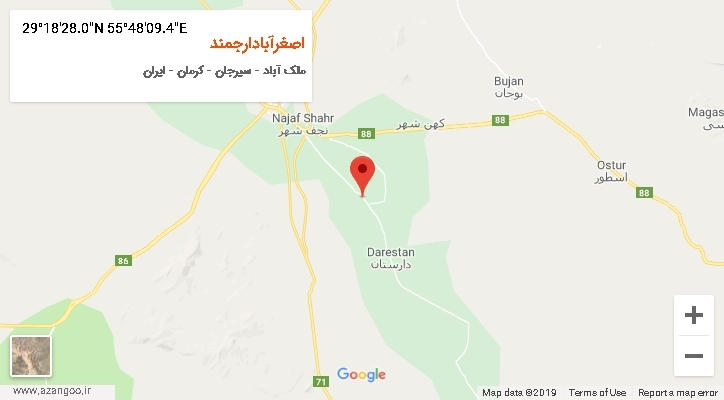 روستای اصغرآبادارجمند بر روی نقشه