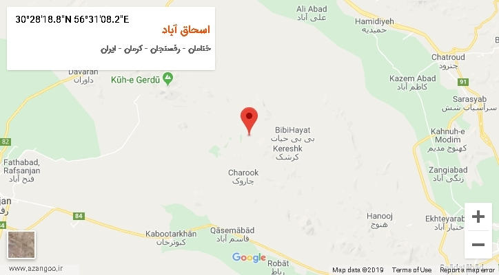 روستای اسحاق آباد بر روی نقشه