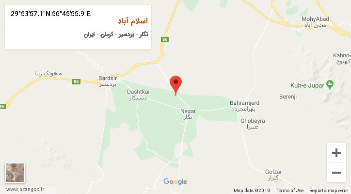 روستای اسلام آباد بر روی نقشه