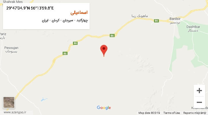 روستای اسماعیلی بر روی نقشه