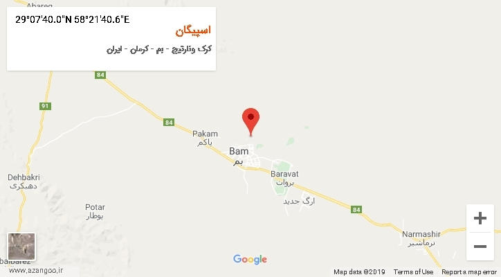 روستای اسپیگان بر روی نقشه