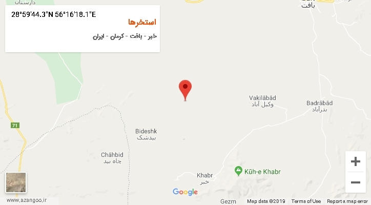 روستای استخرها بر روی نقشه