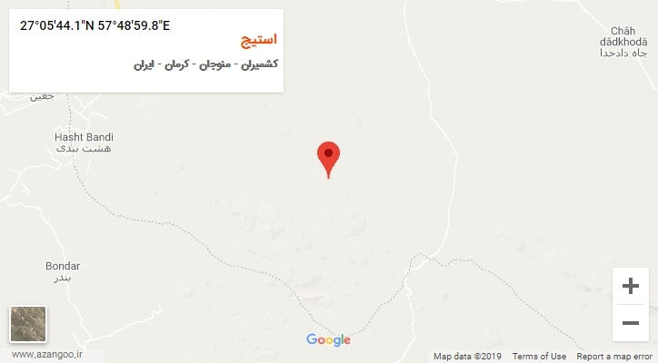 روستای استیج بر روی نقشه