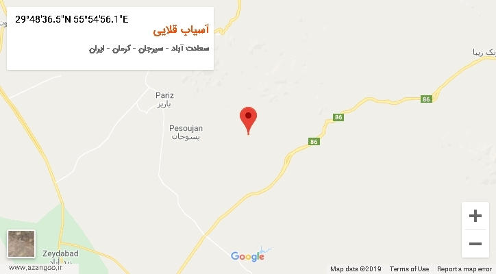روستای آسیاب قلایی بر روی نقشه