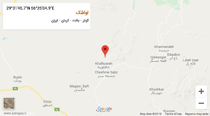 روستای اواشک بر روی نقشه