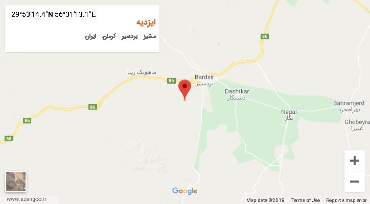 روستای ایزدیه بر روی نقشه