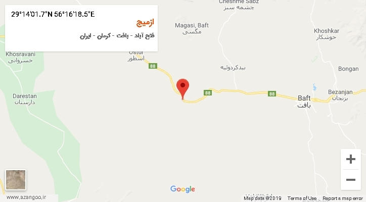 روستای ازمیج بر روی نقشه