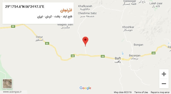 روستای اذرنجان بر روی نقشه