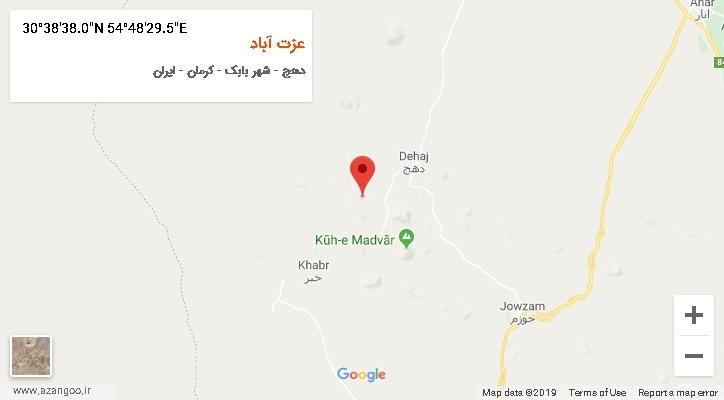 روستای عزت آباد بر روی نقشه