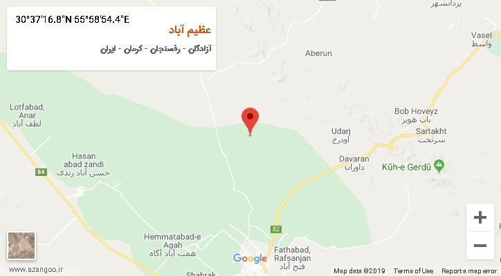 روستای عظیم آباد بر روی نقشه