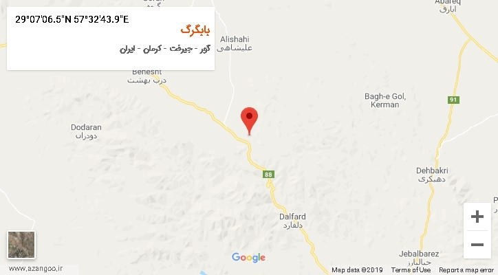 روستای بابگرگ بر روی نقشه