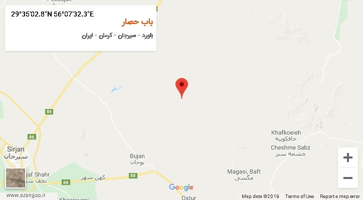 روستای باب حصار بر روی نقشه