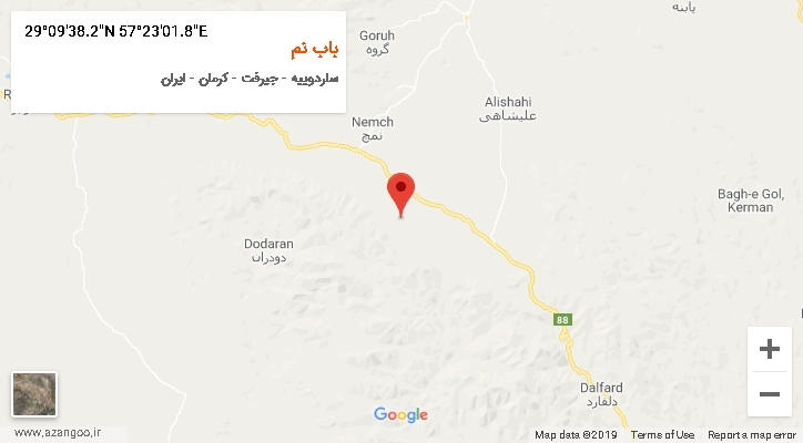 روستای باب نم بر روی نقشه