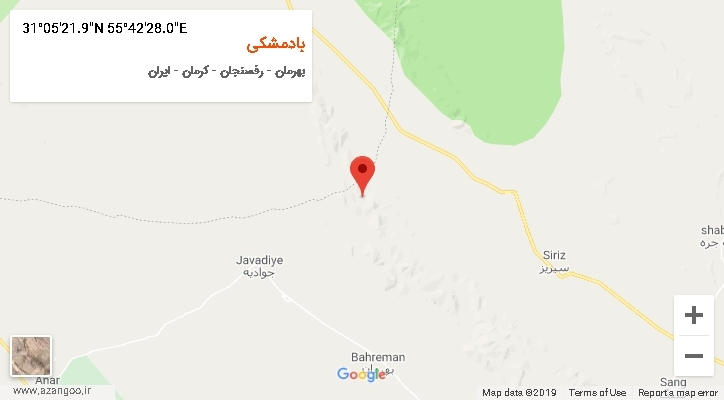 روستای بادمشکی بر روی نقشه