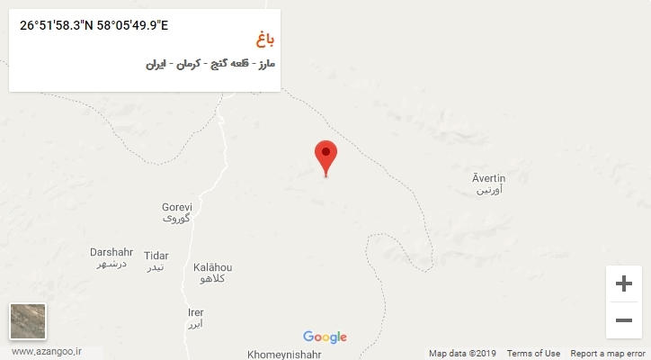 روستای باغ بر روی نقشه