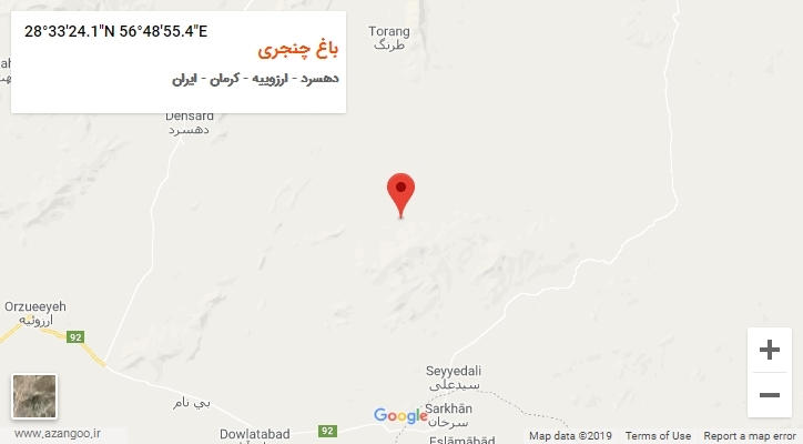 روستای باغ چنجری بر روی نقشه