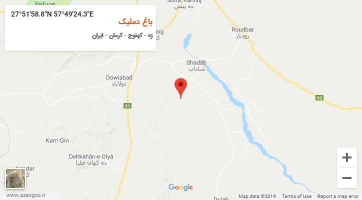 روستای باغ دملیک بر روی نقشه